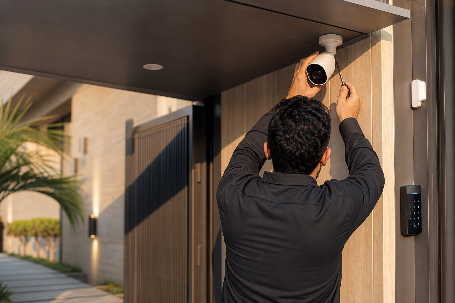 Professional CCTV installation at a modern property